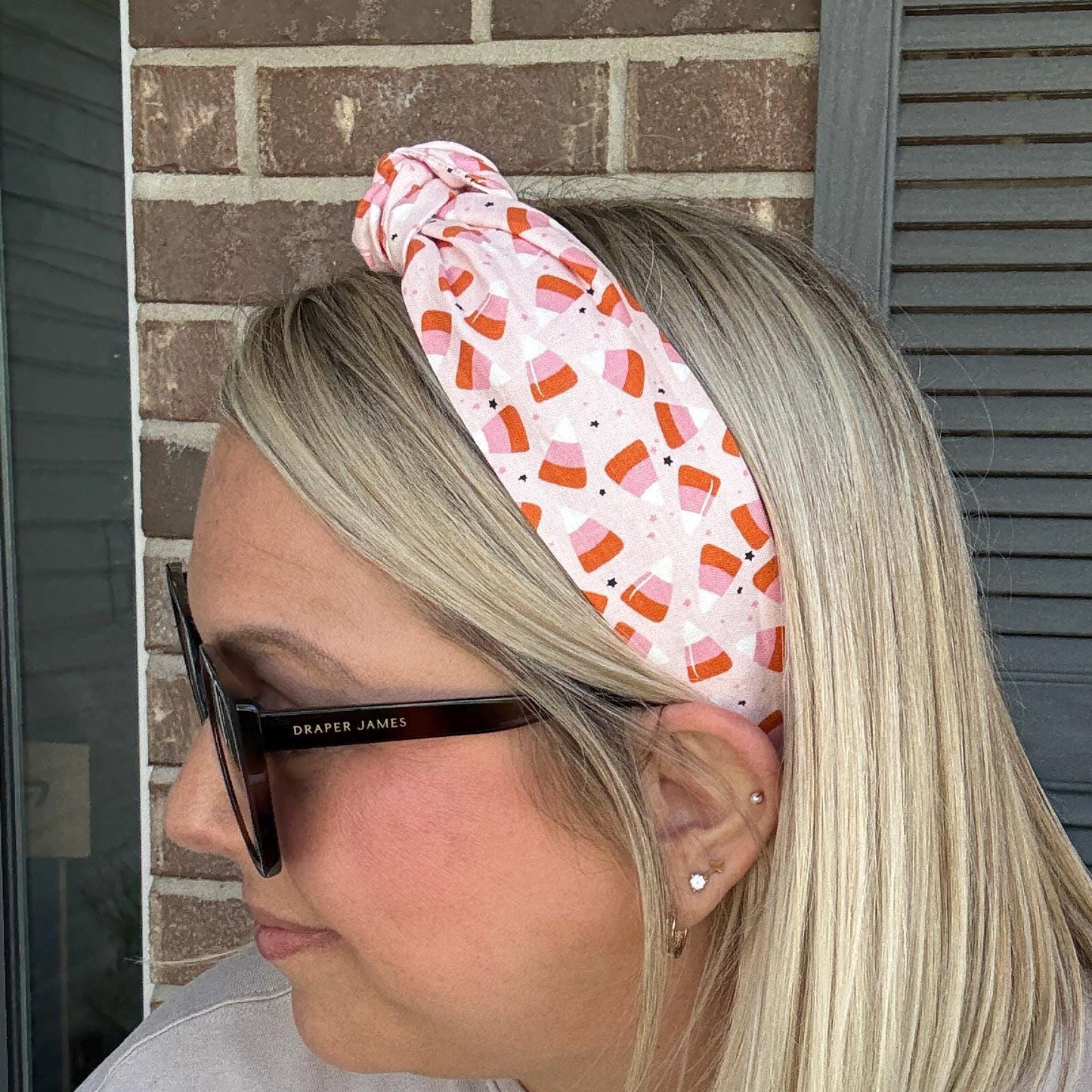 Pink Candy Corn Topknot Headband | Halloween Headband