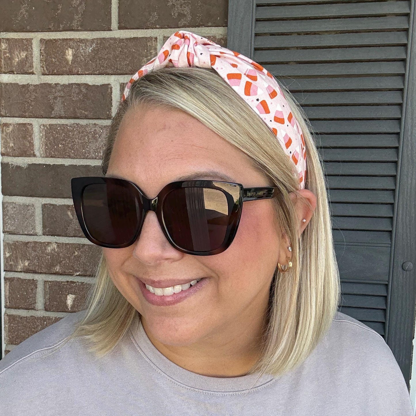 Pink Candy Corn Topknot Headband | Halloween Headband