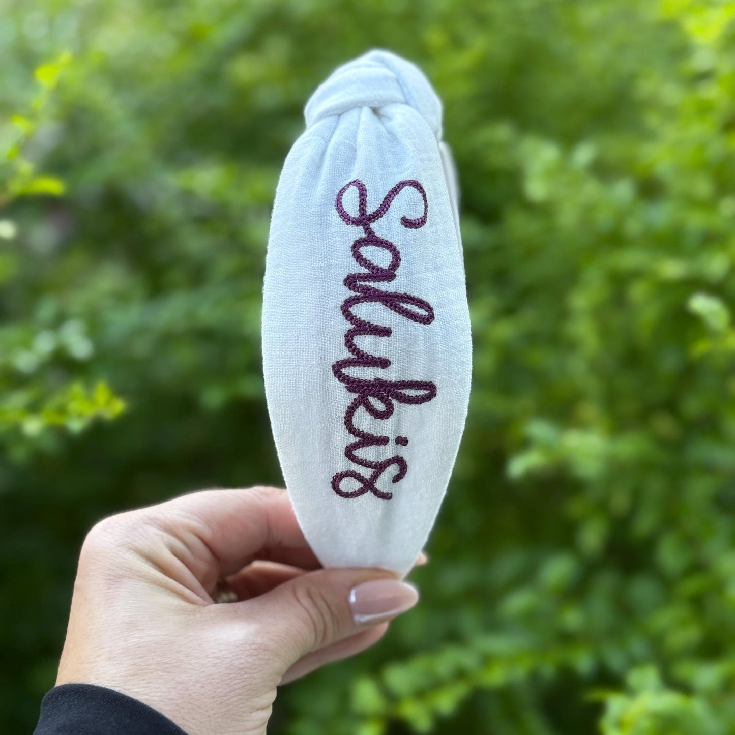 Southern Illinois Salukis Embroidered Topkknot Headband