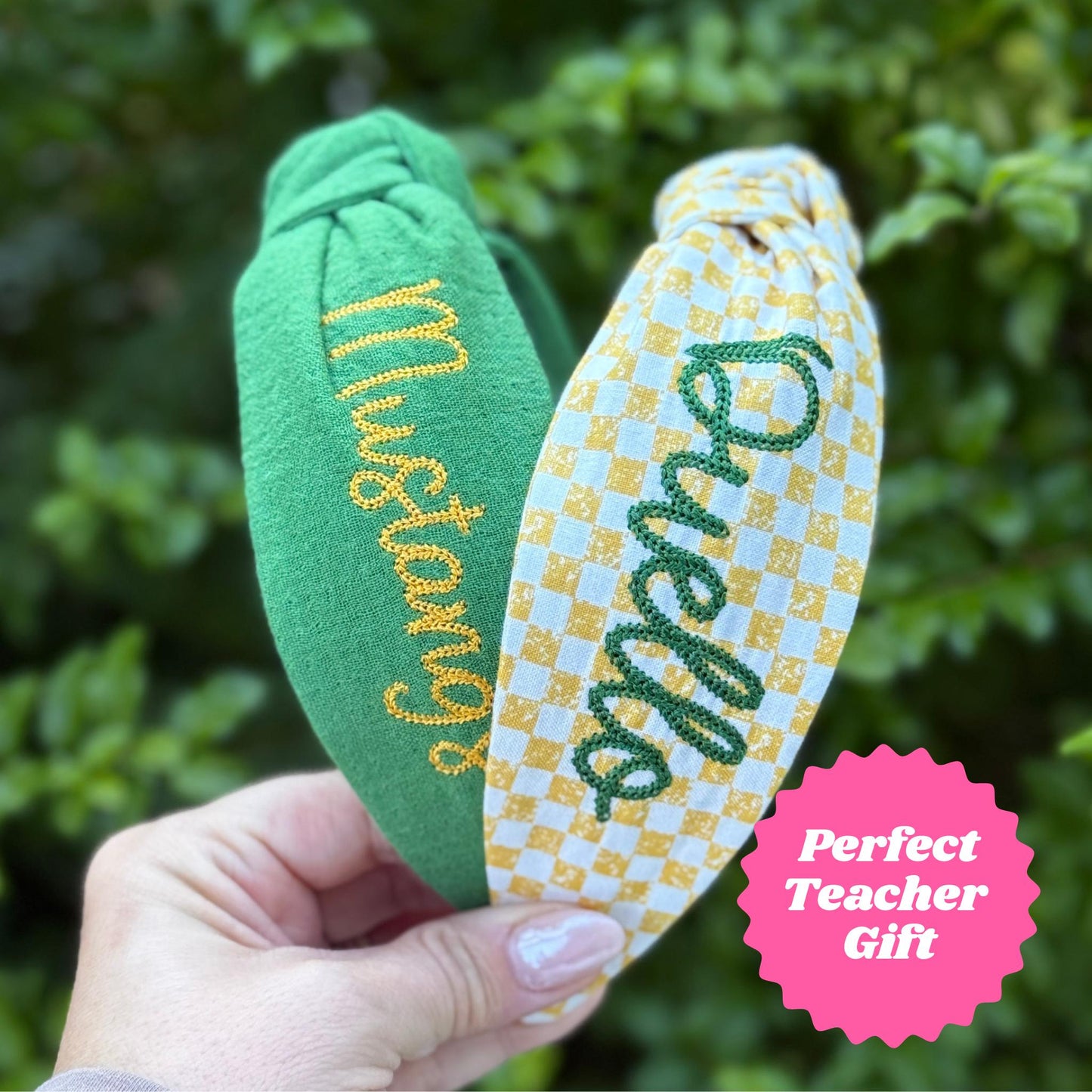 Custom Embroidered Topknot Headband