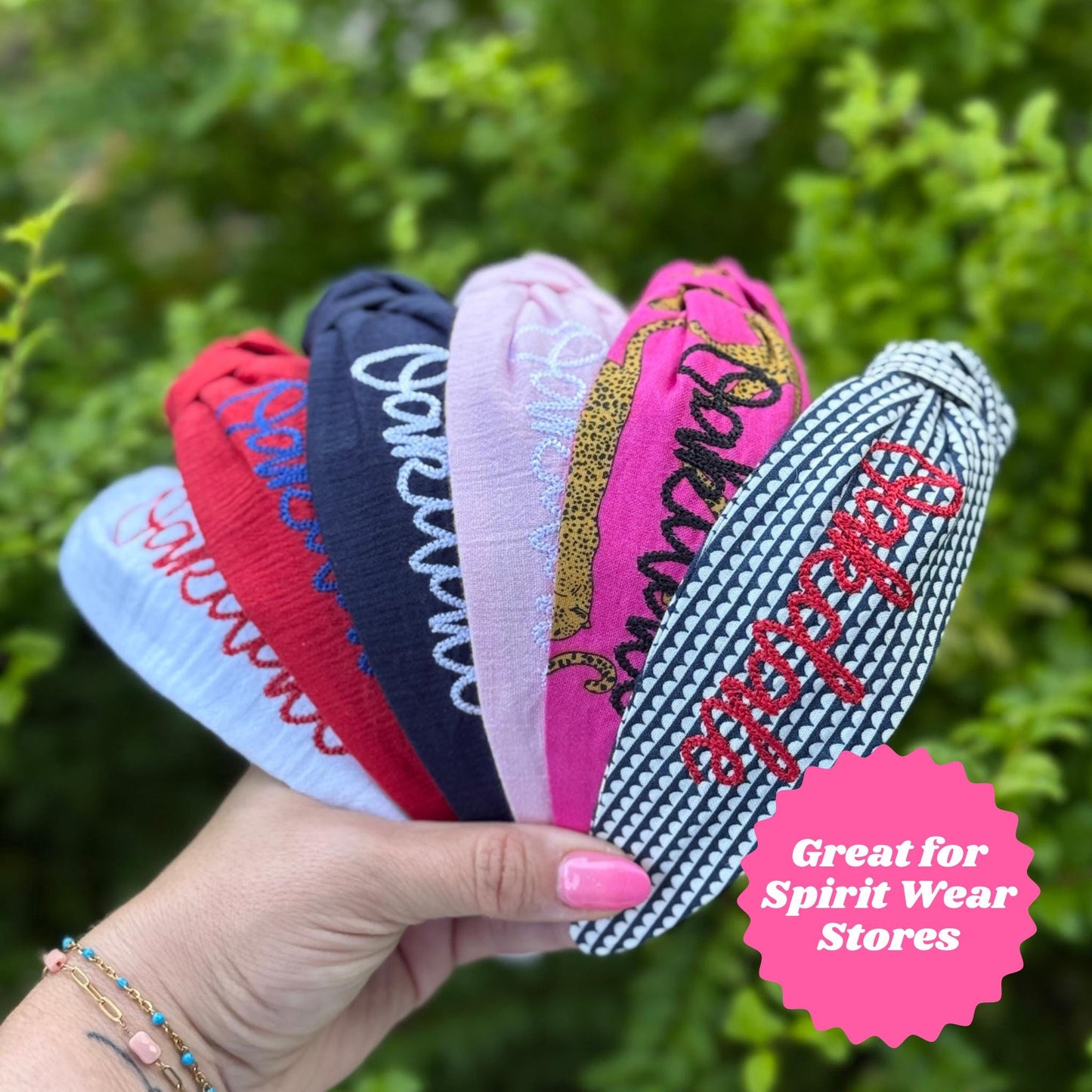 Custom Embroidered Topknot Headband