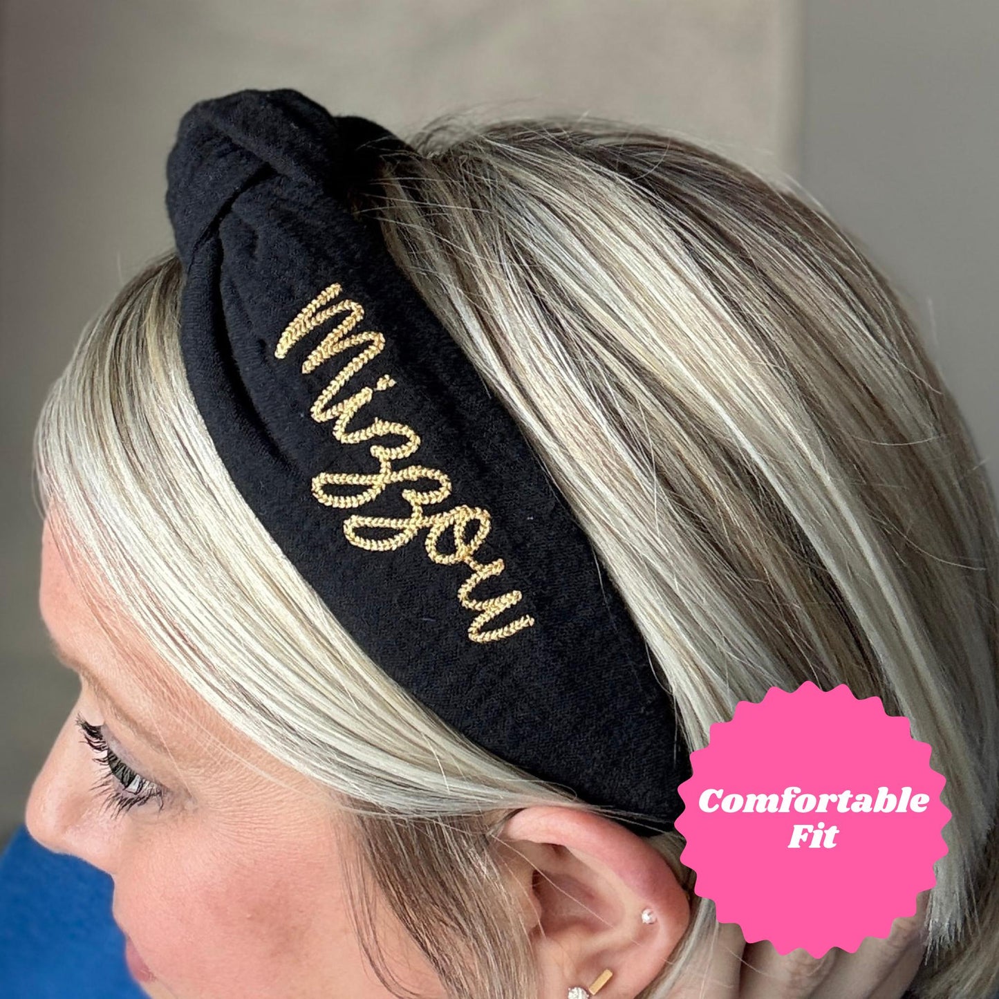 Custom Embroidered Topknot Headband