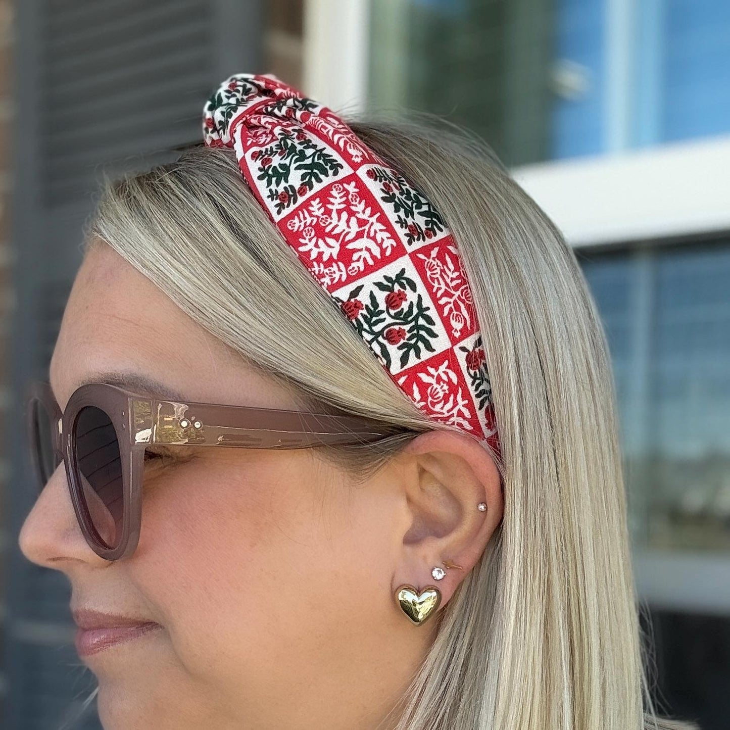 Green & Red Yuletide Christmas Headbands | Made with Rifle Paper Company Fabric