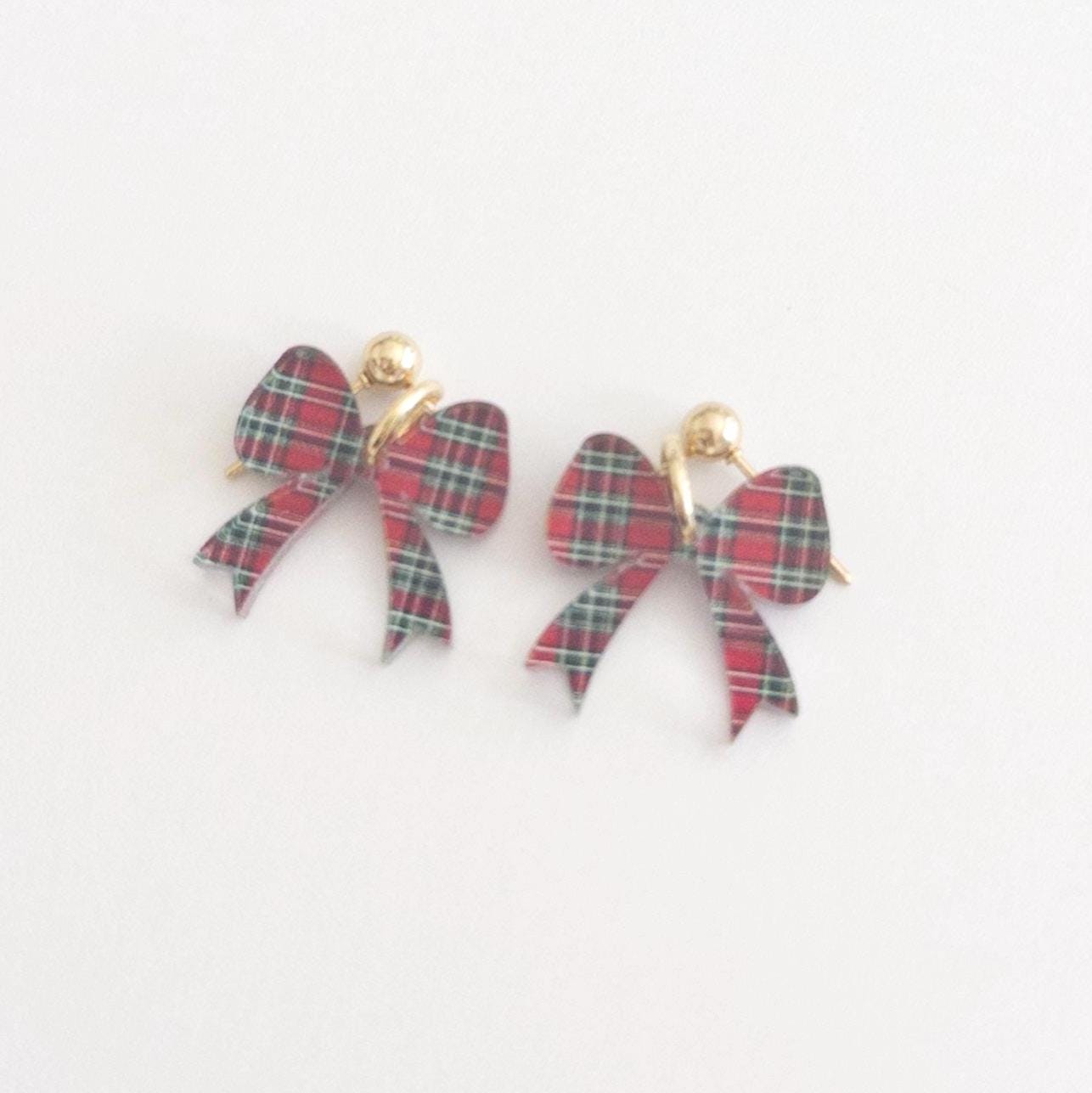 Little Christmas Bow Earrings | Multiple Colors to Choose From | Hypoallergenic & Nickle Free