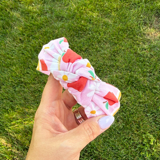 Pink Teacher School Theme Headband with Apples