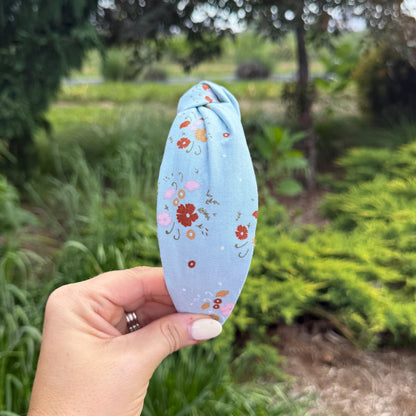 Light Blue Floral Headband