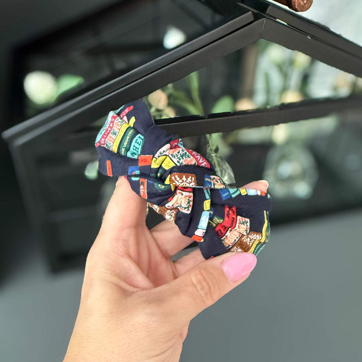 Navy Bookish Headband | Made with Rifle Paper Co. fabric