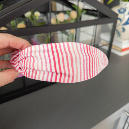 Pink and White Stripe Headband