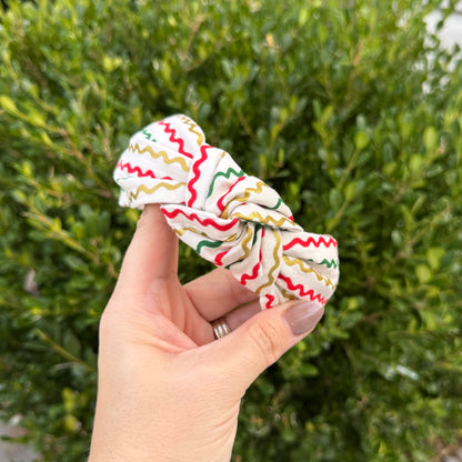 Ivory Christmas Ribbon Headband | Made with Rifle Paper Co. fabric
