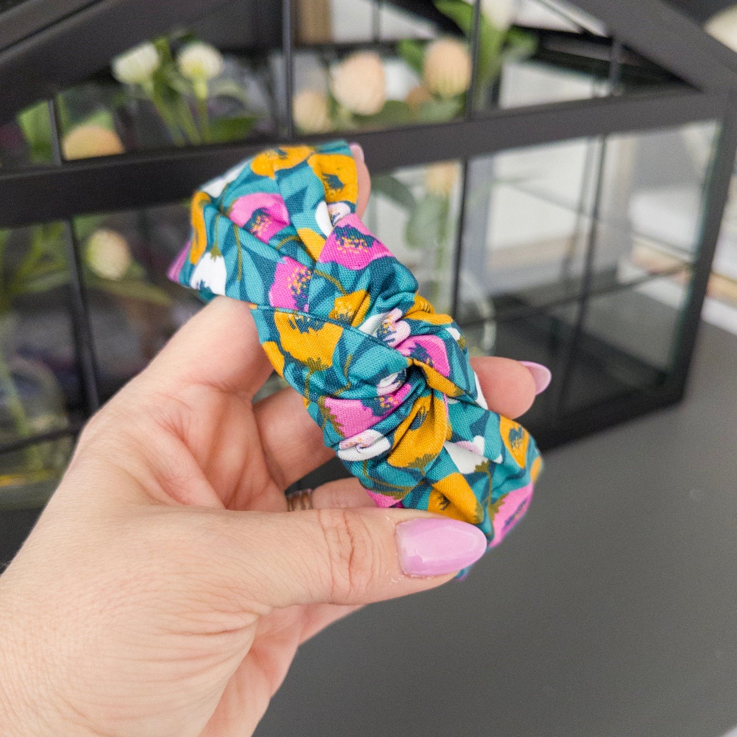 Teal and Orange Floral Headbands
