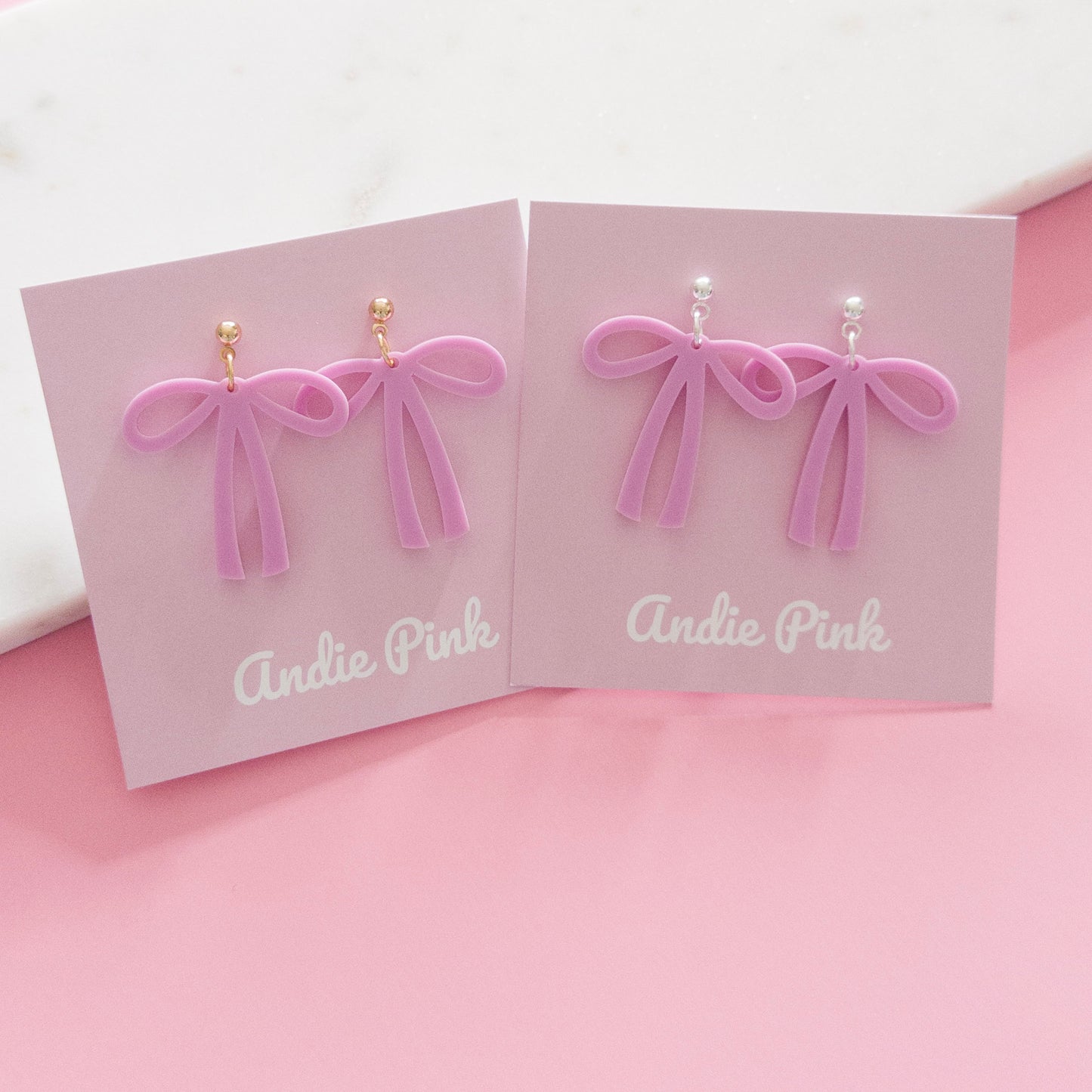 Blush Berry Bow Earrings