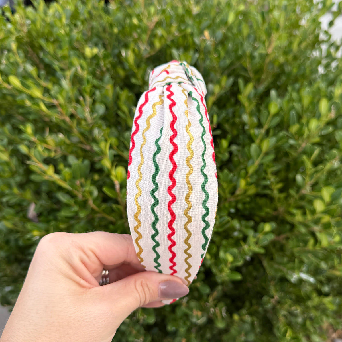 Ivory Christmas Ribbon Headband | Made with Rifle Paper Co. fabric