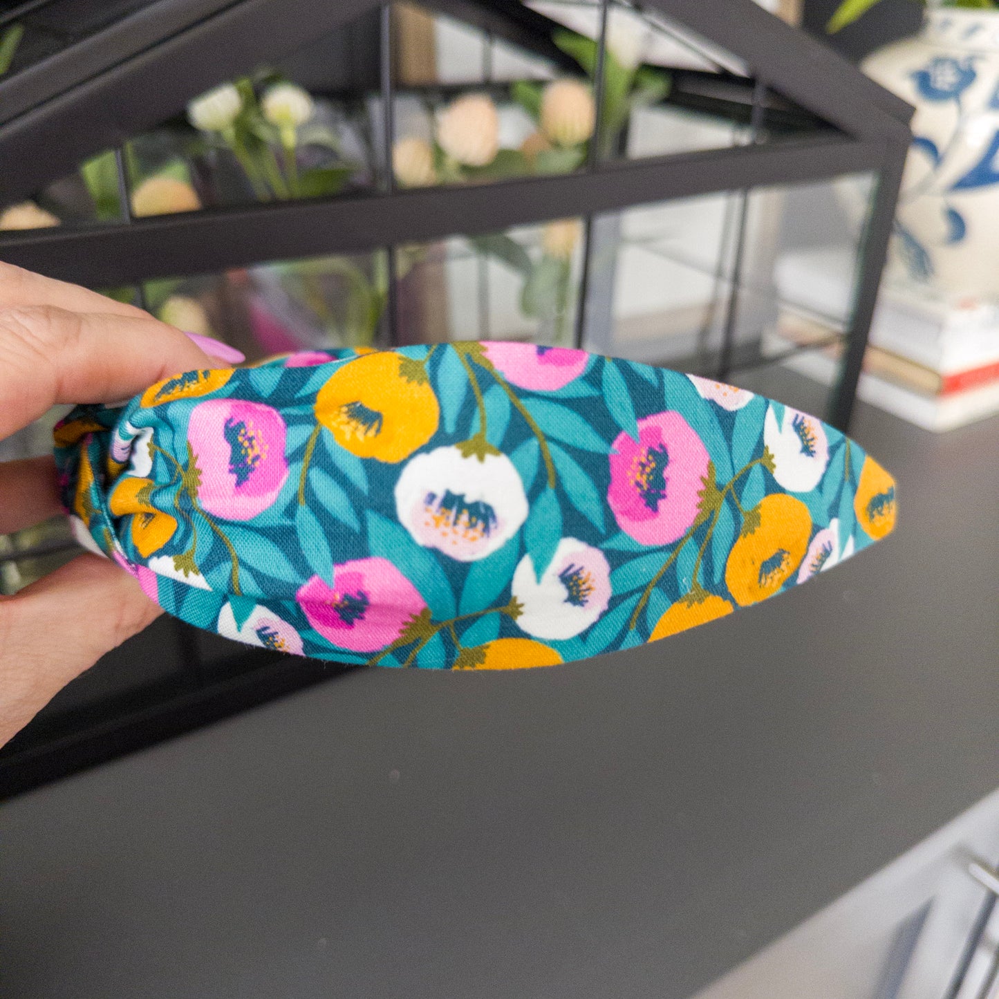 Teal and Orange Floral Headbands