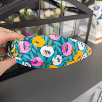 Teal and Orange Floral Headbands