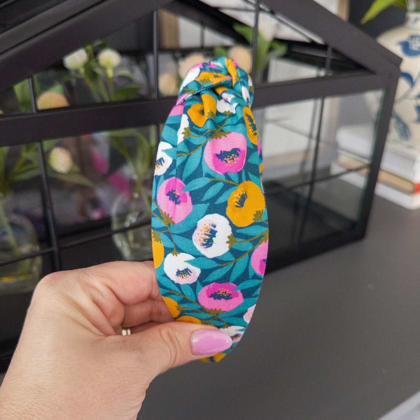 Teal and Orange Floral Headbands