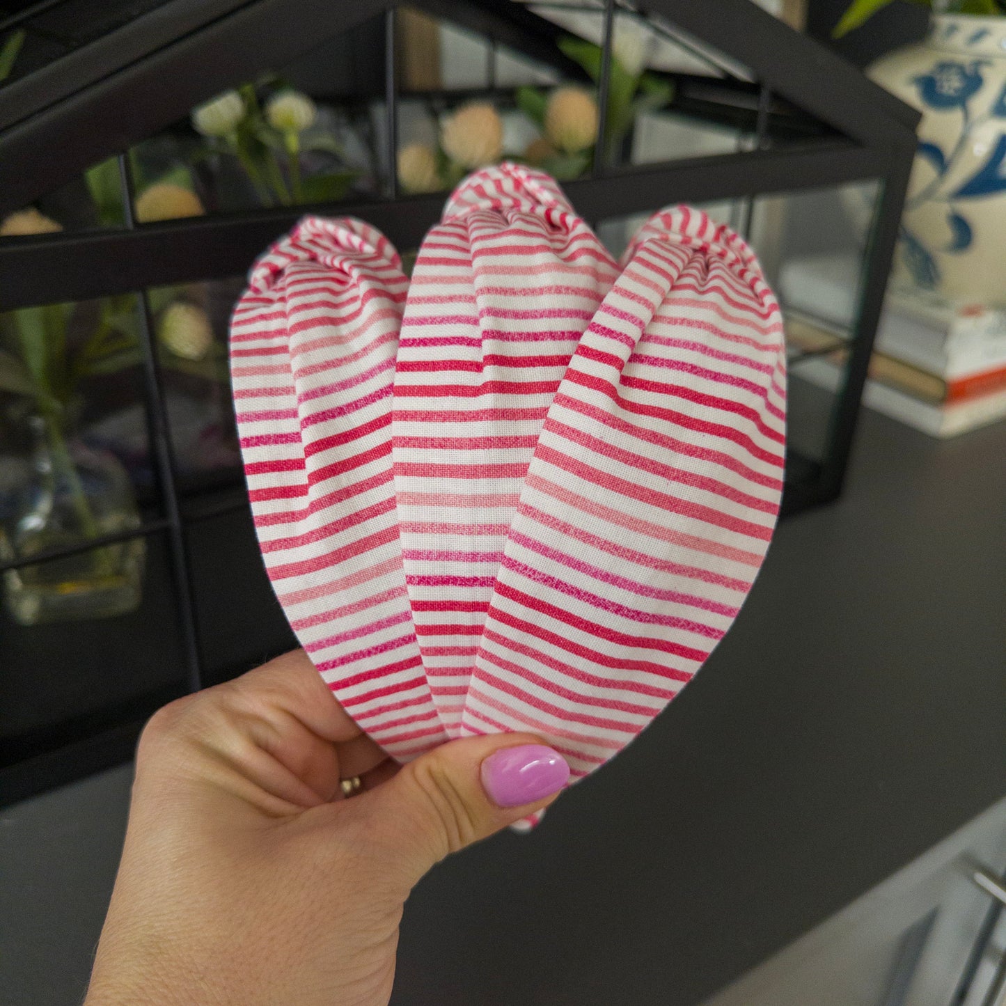 Pink and White Stripe Headband