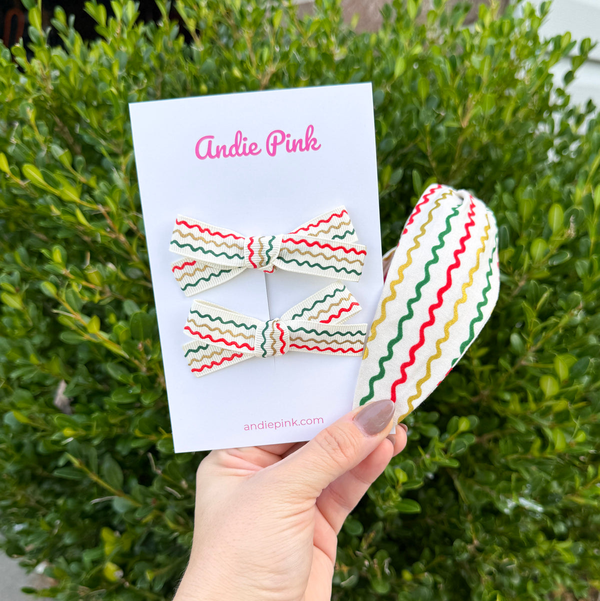 Ivory Christmas Ribbon Headband | Made with Rifle Paper Co. fabric