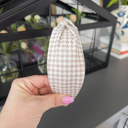 Houndstooth - Beige & Navy
