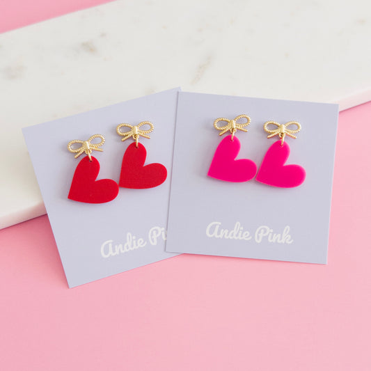 Heart Earrings with Gold