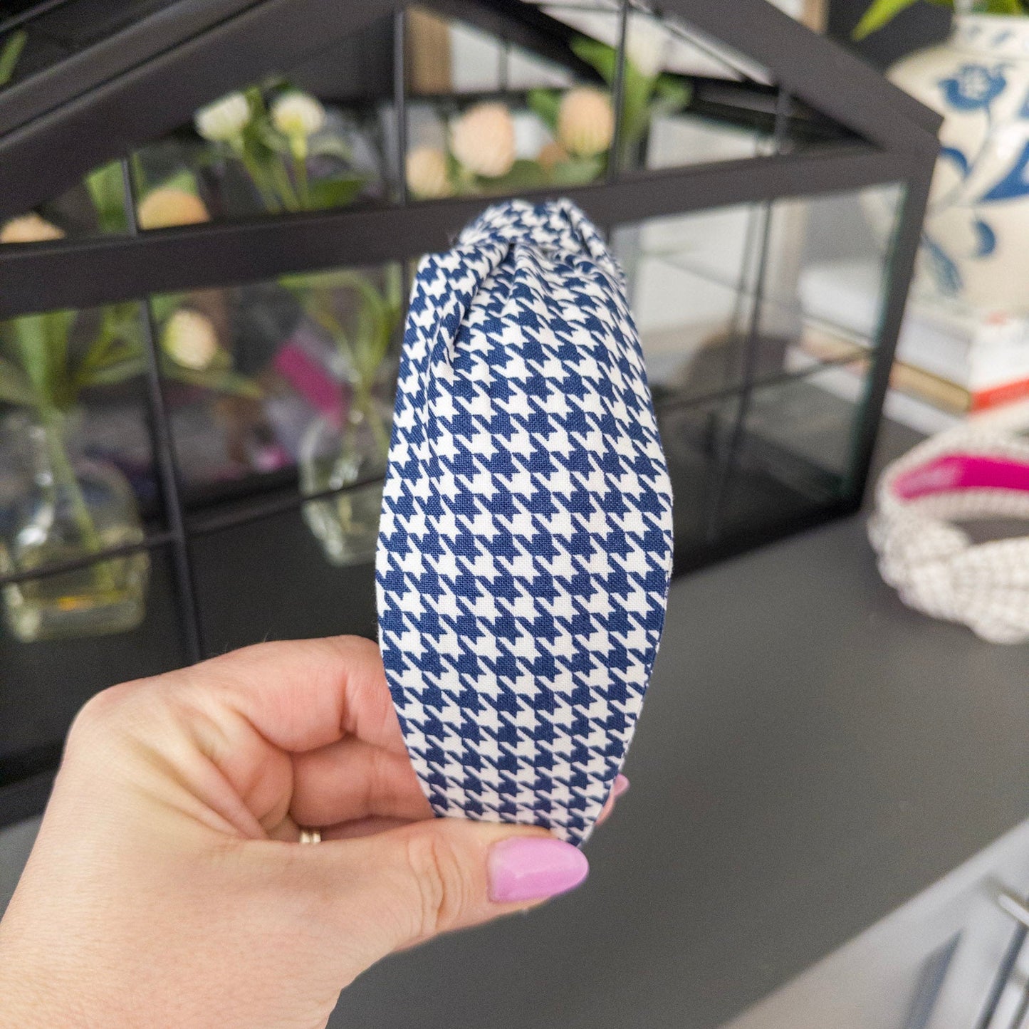 Houndstooth - Beige & Navy