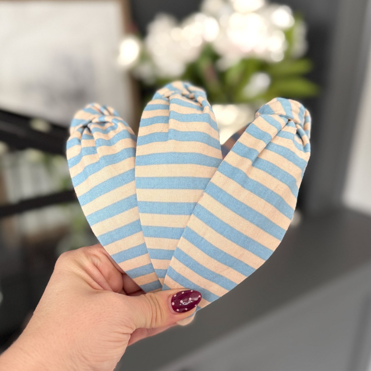 Light Blue Cabana Stripe Headband