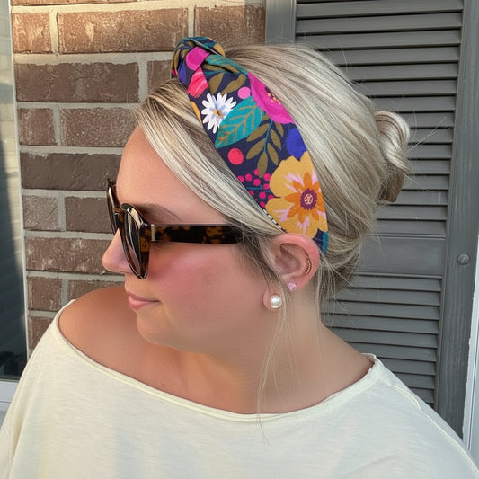 Bold Navy Floral Headband