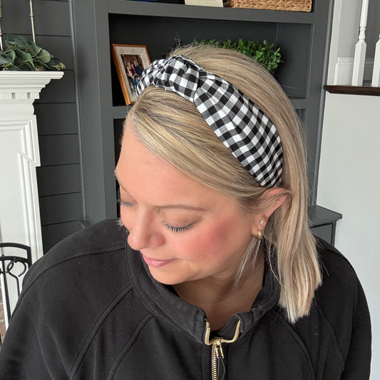 Black & White Buffalo Check Headband