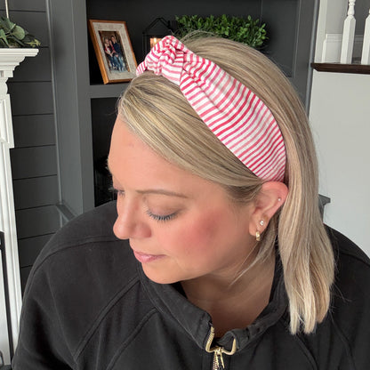 Pink and White Stripe Headband