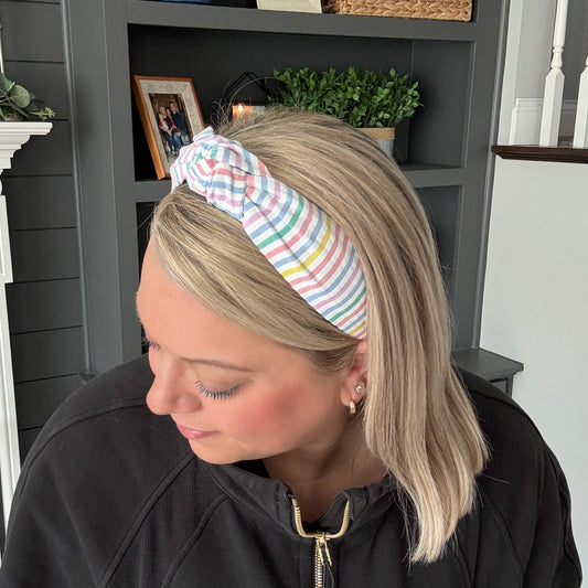 Colorful Stripe Seersucker Headband