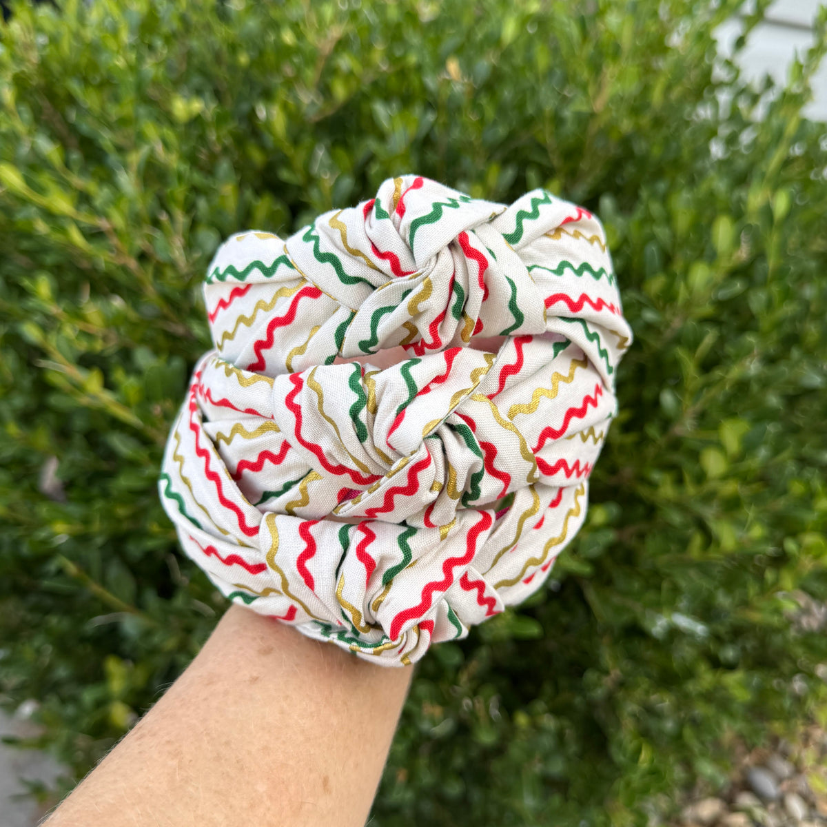 Ivory Christmas Ribbon Headband | Made with Rifle Paper Co. fabric