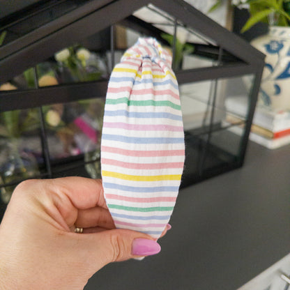 Colorful Stripe Seersucker Headband