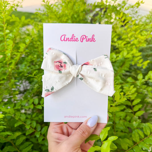 4" Pink & White Bows