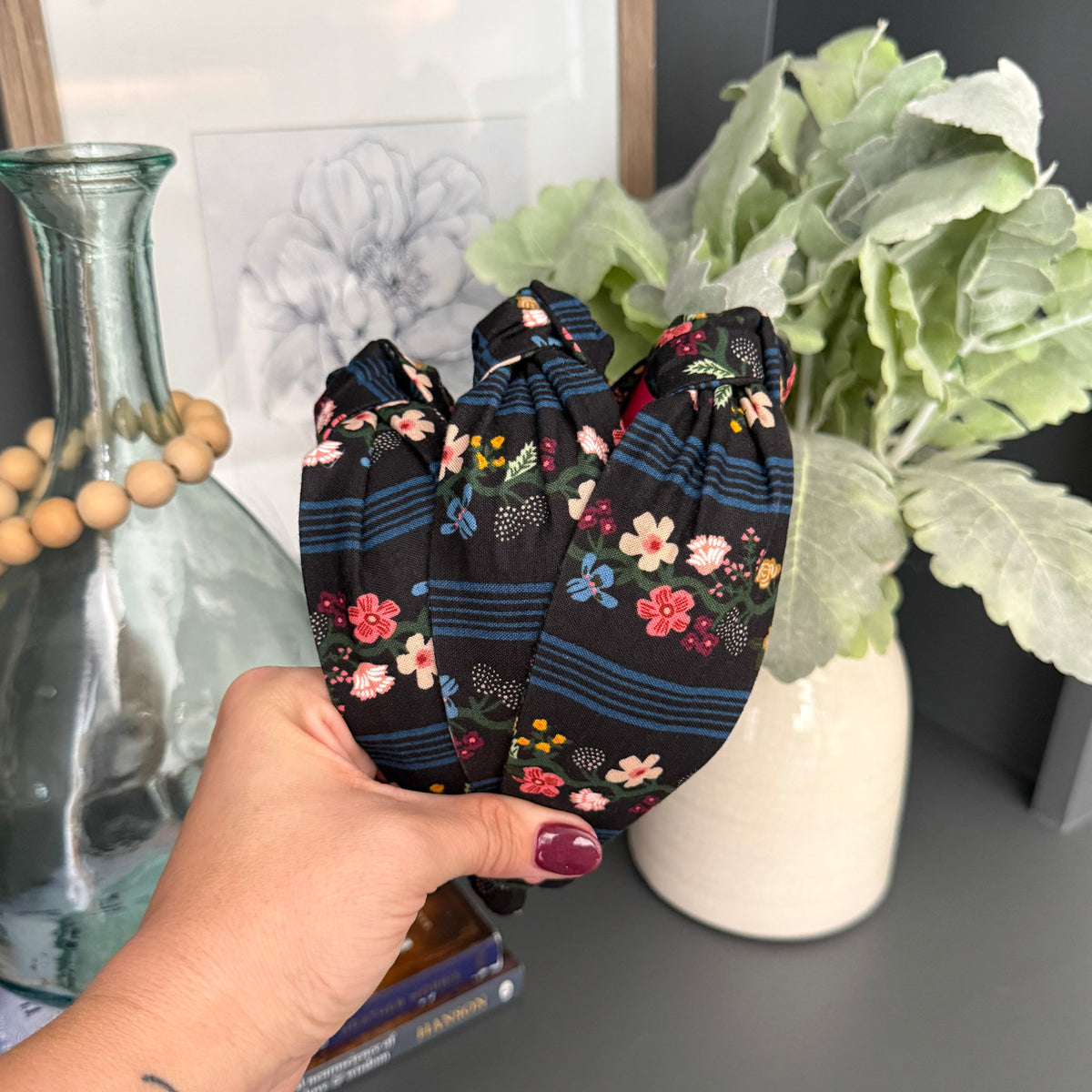 Striped Floral Headbands | Made with Rifle Paper Co. fabric