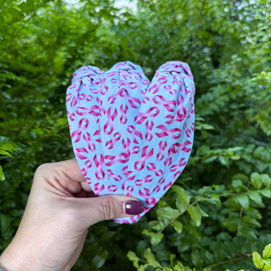 Blue & Pink Ribbon Breast Cancer Headband