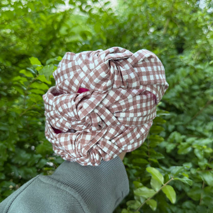 Mocha Gingham Headband