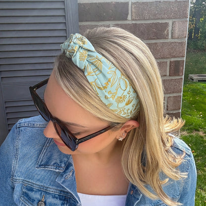 Golden Winter Blooms Headband | Made with Rifle Paper Co. fabric