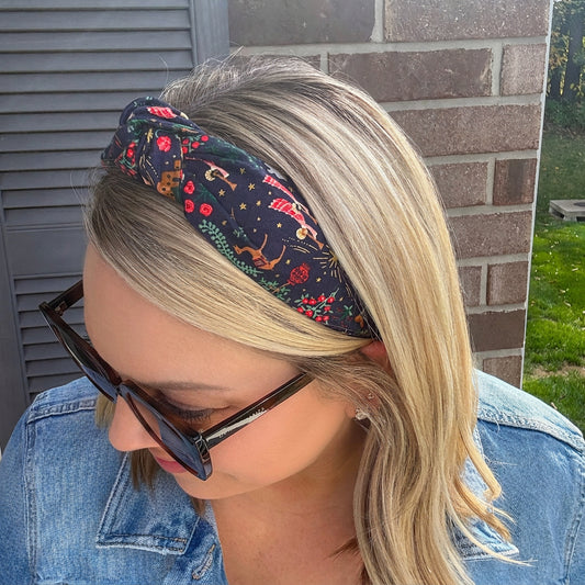 Starry Night Nativity Christmas Headband | Made with Rifle Paper Co. fabric