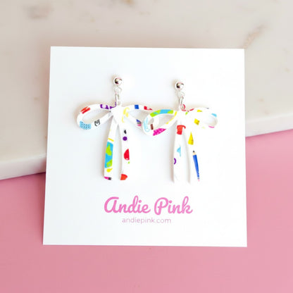 School Teacher Theme Bow Earrings