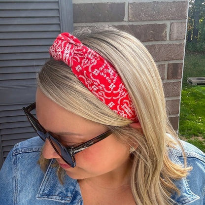 Christmas in Red Headband | Made with Rifle Paper Co. fabric