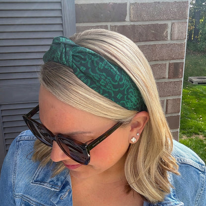 Evergreen Elegance Christmas Headband | Made with Rifle Paper Co. fabric