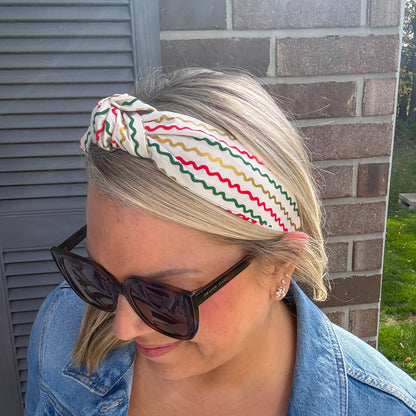 Ivory Christmas Ribbon Headband | Made with Rifle Paper Co. fabric
