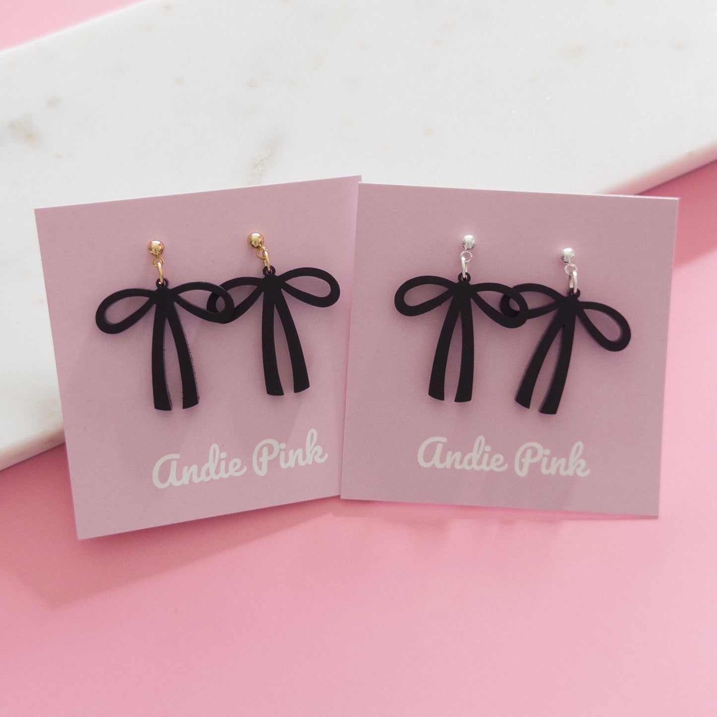 Black Bow Earrings