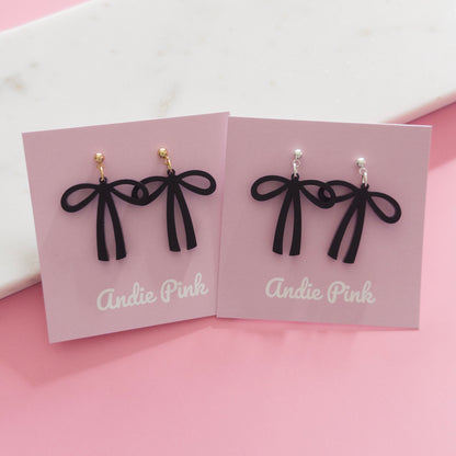 Black Bow Earrings