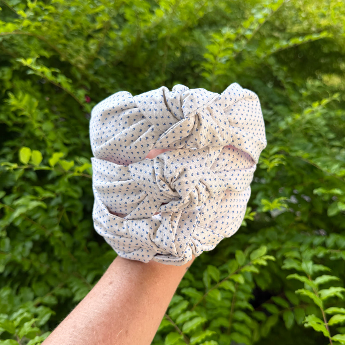 Petite White & Blue Headband