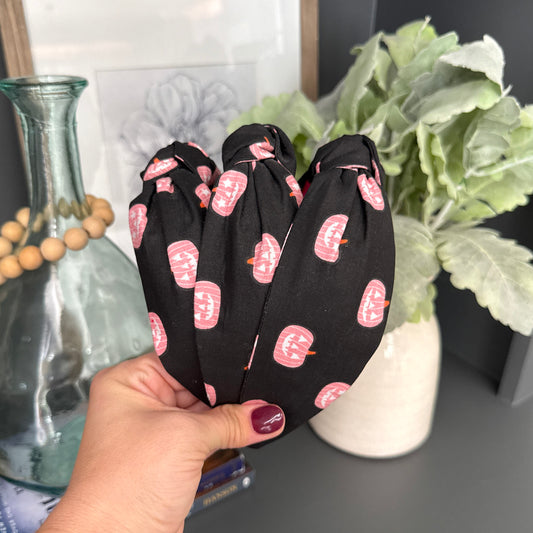 Pink Pumpkins Halloween Headband