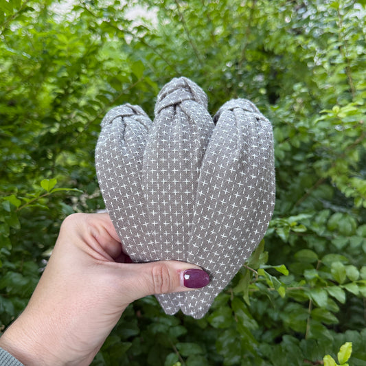Taupe Crosshatch Headband