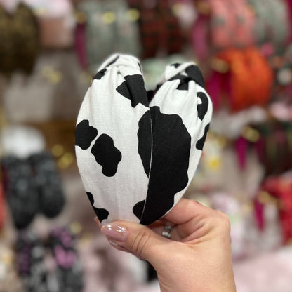 Black & White Cow Theme headband