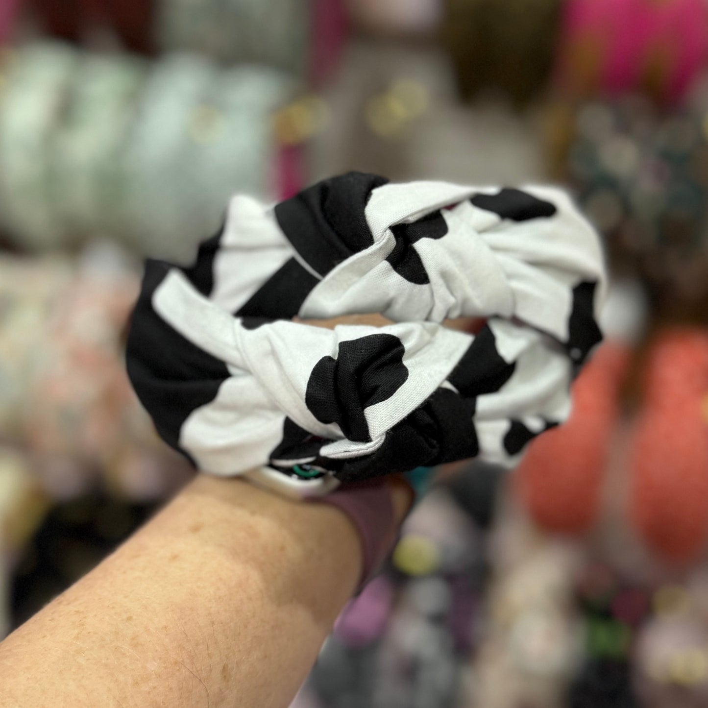 Black & White Cow Theme headband