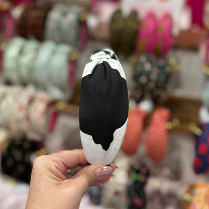 Black & White Cow Theme headband
