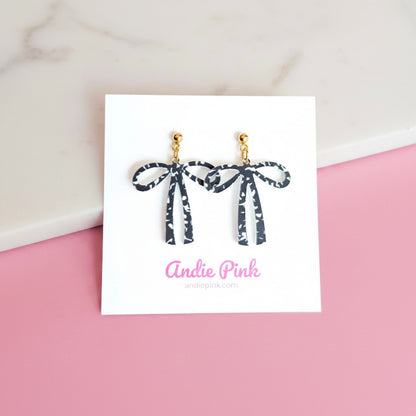 Black & White Bow Earrings